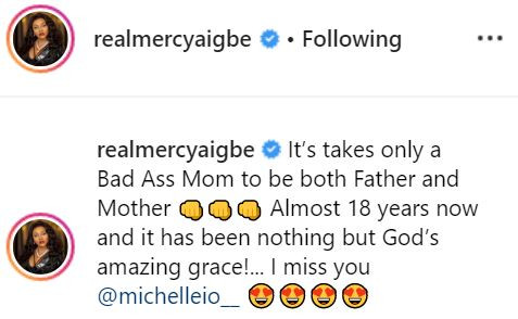 #MothersDay: 'Only a bad ass mom can be father and mother to her child' - Mercy Aigbe