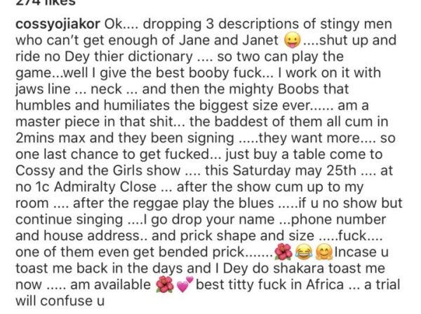 Actress Cossy Ojiakor exposes 3 stingy men who can't get enough of her boobs