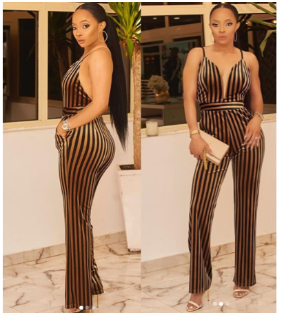 [Photos]: Toke Makinwa wows in beautiful jumpsuit as she steps out for movie premiere