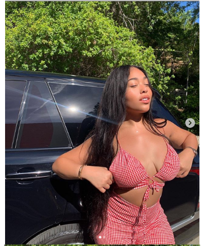 [Photos]: Jordyn Woods bares her boobs in barely there outfit