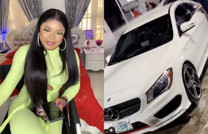 Bobrisky cries out over the high cost of servicing his Benz