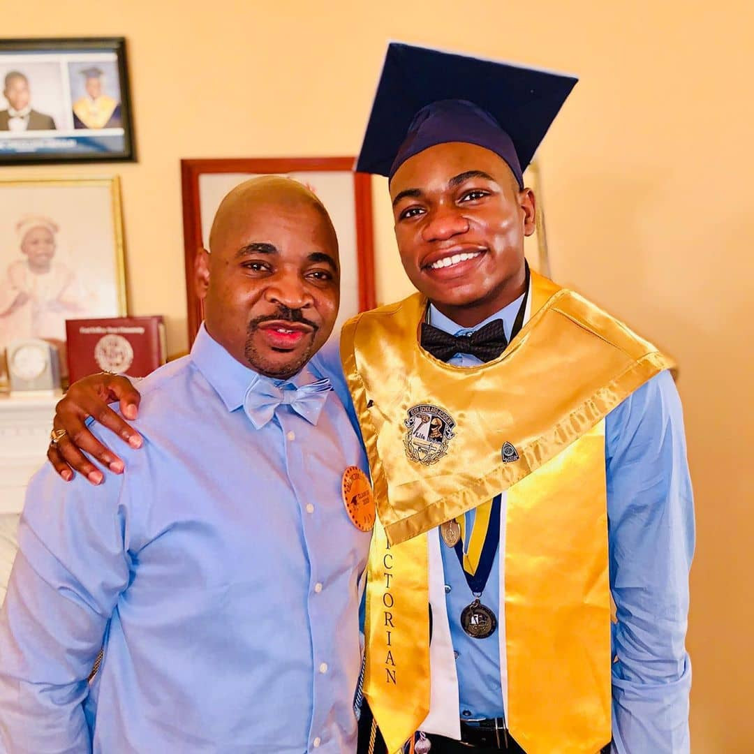 [Photos]: MC Oluomo celebrates his son as he graduates from a US school
