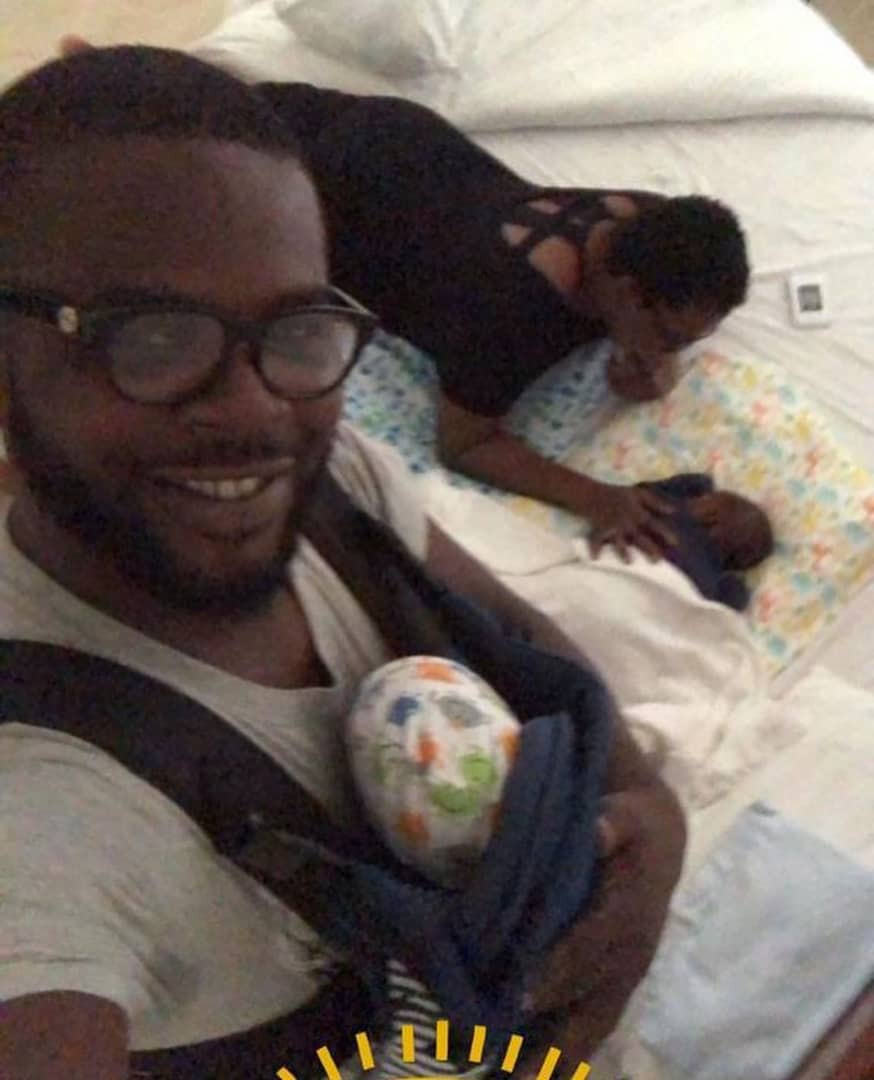 [Photos]: Funke Akindele shares new photos of her twins as she wishes husband JJC a Happy Father's Day