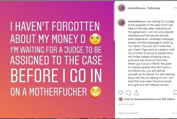 Ubi Franklin replies his 4th baby mama who called him out for going on vacation while still owing her