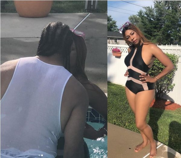 [PHOTOS]: Regina Askia Shows Off Her Banging Body As She Kisses Her Man In The Pool