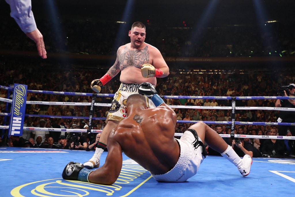 Video: Moment our ''own'' Anthony Joshua Was Beaten Like He Stole By Andy Ruiz