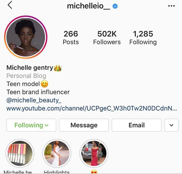 Mercy Aigbe's Daughter Michelle Gets Verified On Instagram