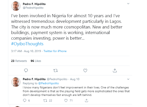 'Nigerians Who Are Honest Do Not Have The Chnace Of Having A Good Life' - Portuguese Businessman