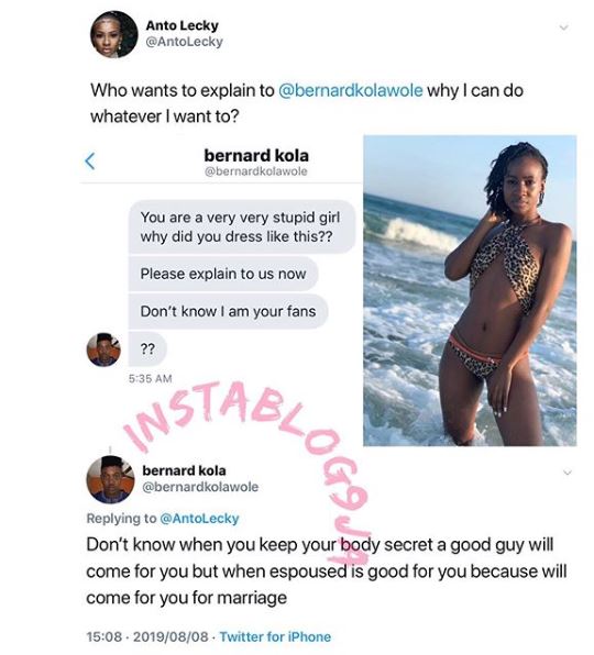 'Good Guys Will Only Come For Your When You Cover Your Body' - Between Antolecky And An Obsessed Fan