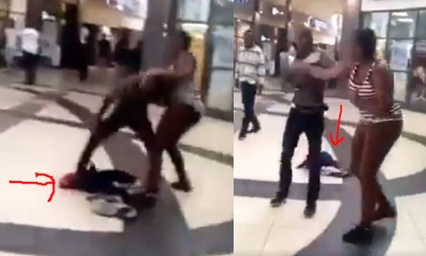[Video]: Lady Drops Her Baby To Fight Her Baby Daddy In A Mall