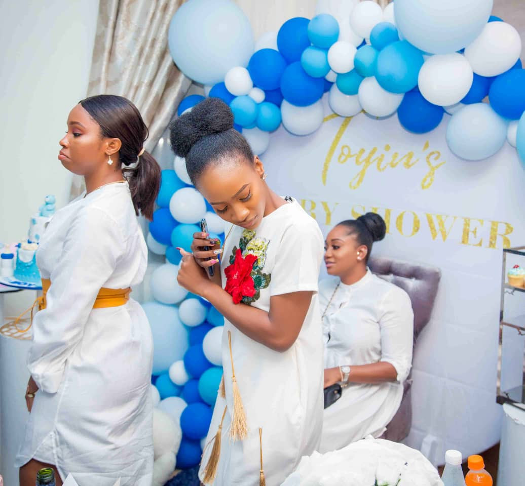 Osas Ighodaro, Bam Bam, Annie Idibia Spotted At Toyin Aimakhu's Baby Shower