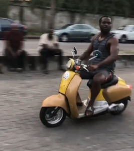 Pual Okoye spotted riding a scooter