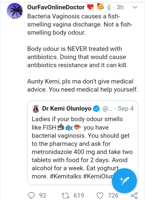 UK Based Nigerian Doctor Blasts Kemi Olunloyo  