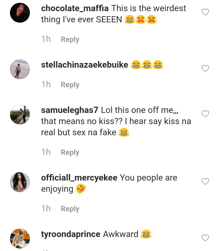 The actor's comment section