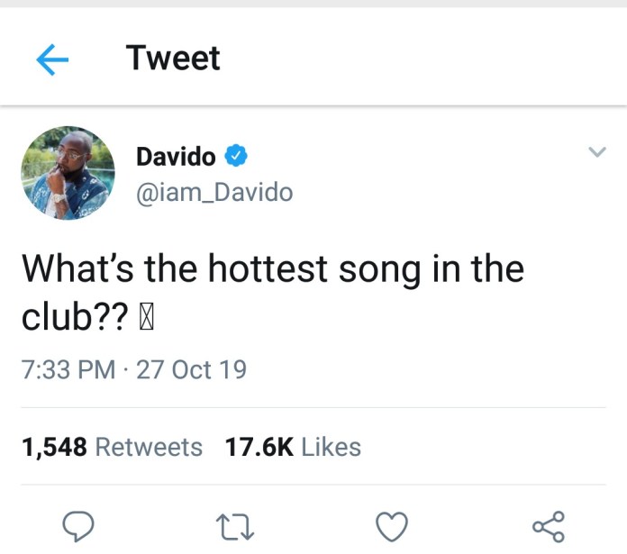Davido tweets