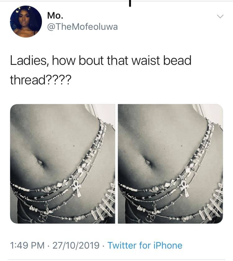 A photo from the waist bead challenge