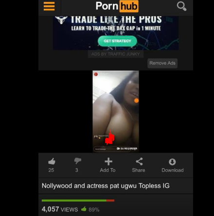 Pat Ugwu's video on the porn site