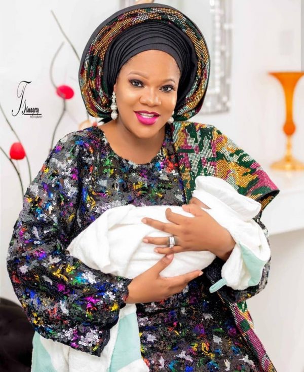 Toyin Abraham and her baby