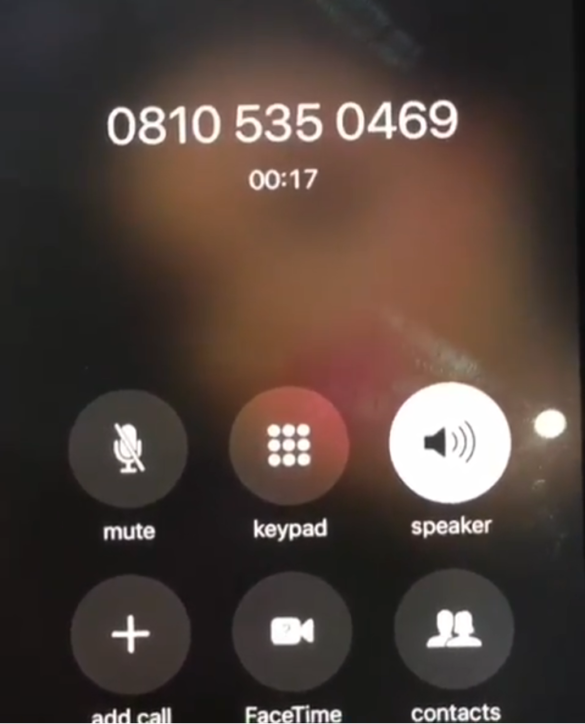 The fraudster's phone number 