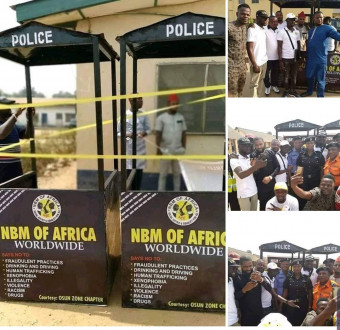 NBM Donating the iron shelters to Osun traffic police