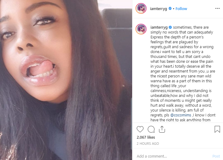 Terry G's message to his babymama