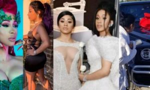Collage photo of Cardi B and sister Henessy