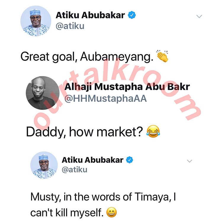 Atiku Abubakar and his son's Twitter post