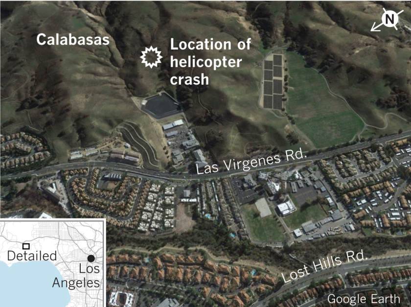 The location of the helicopter crash