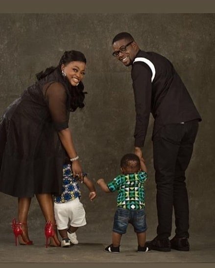Funke Akindele-Bello, JJC Skillz and their twin boys