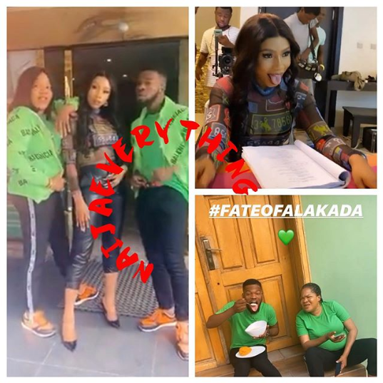Mercy Eke on set of Fate of Alakada: The Party Planner