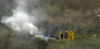 The scene of the helicopter crash