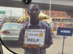 Photo of a deaf and dump beggar