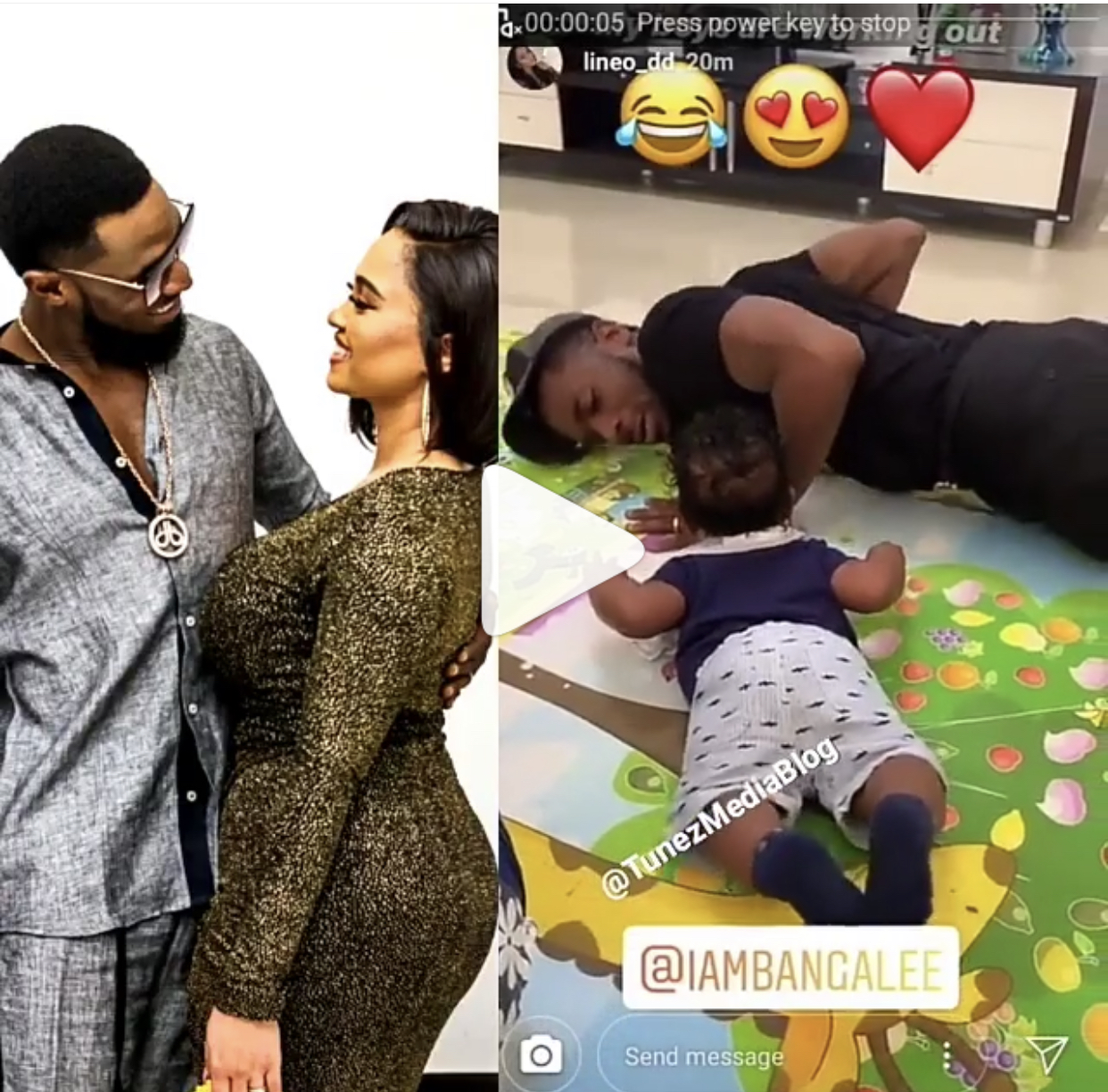D’Banj, his wife and son
