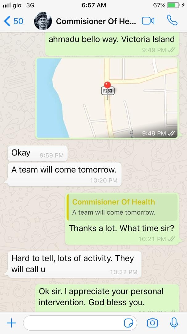 The chat between the photographer and the commissioner of health