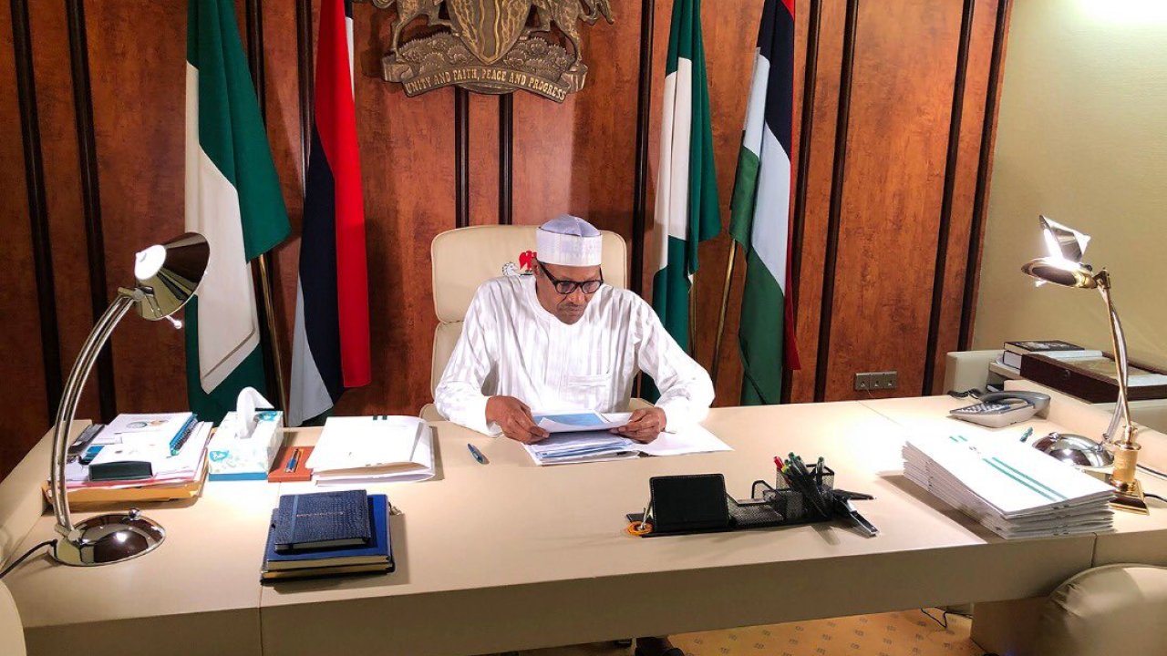 President Buhari at work