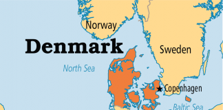 Denmark on map