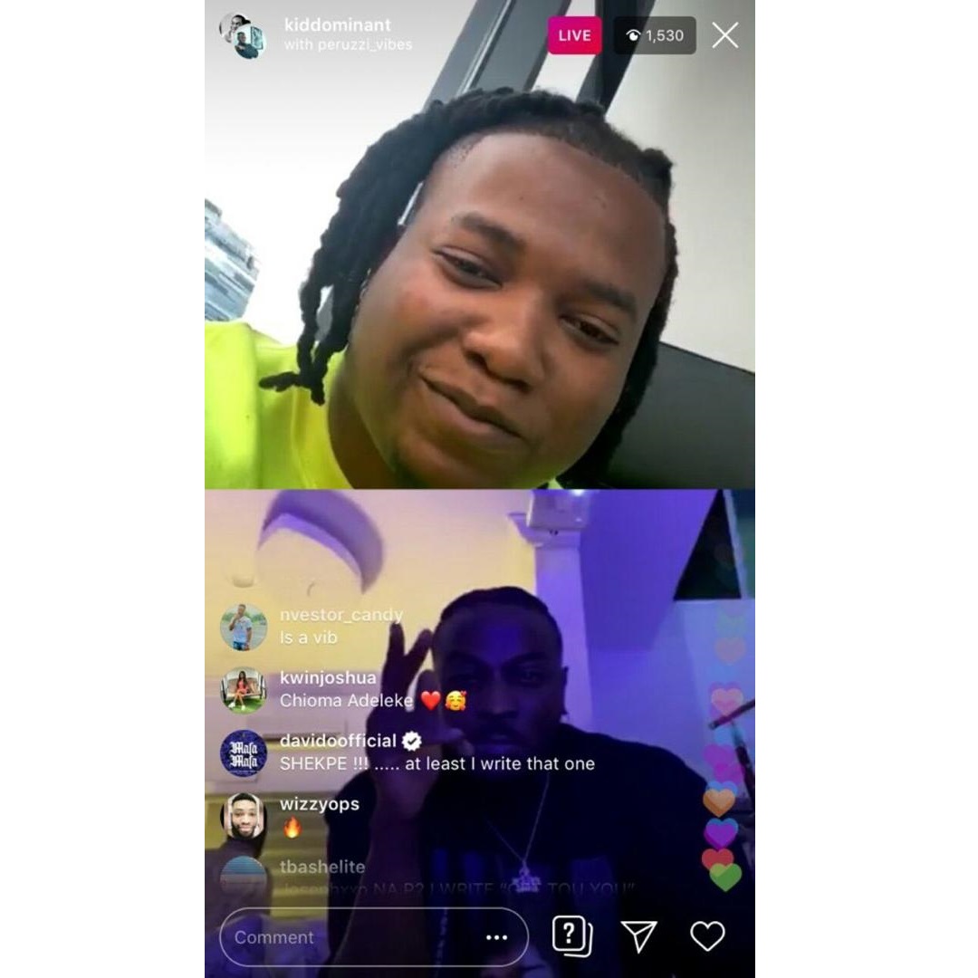 Screenshot of the singer’s comment on the IG live session