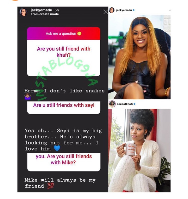 The question and answer session on IG