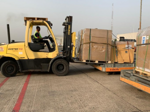 A shipment of ventilators & other essential medical supplies procured by the United Nations System in Nigeria 