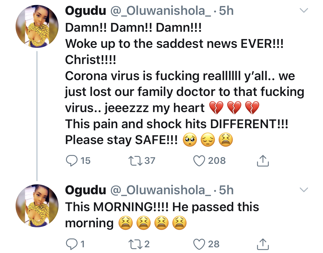 Ogudu’s tweet