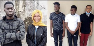 The social media influencer, Adeherself and the four others allegedly involved in internet fraud