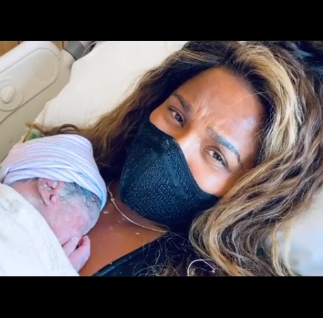 Ciara and her newborn son 