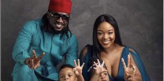 Paul Okoye, his wife and their kids