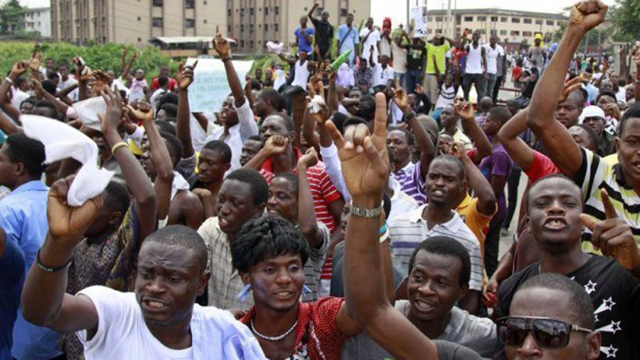 File photo of Nigerian students protest