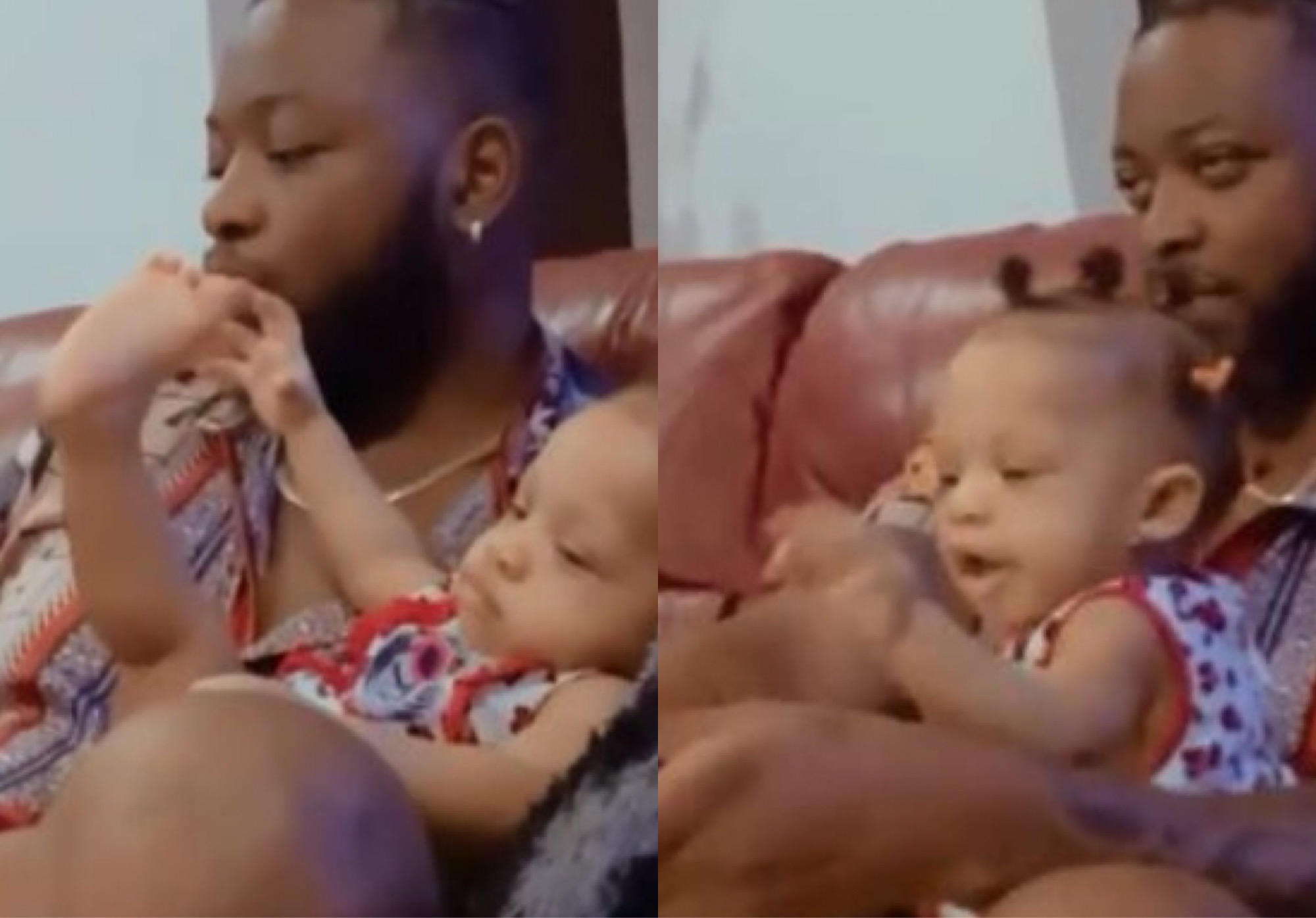 BBNaija’s Teddy A Spotted Chilling With His Daughter, Zendaya