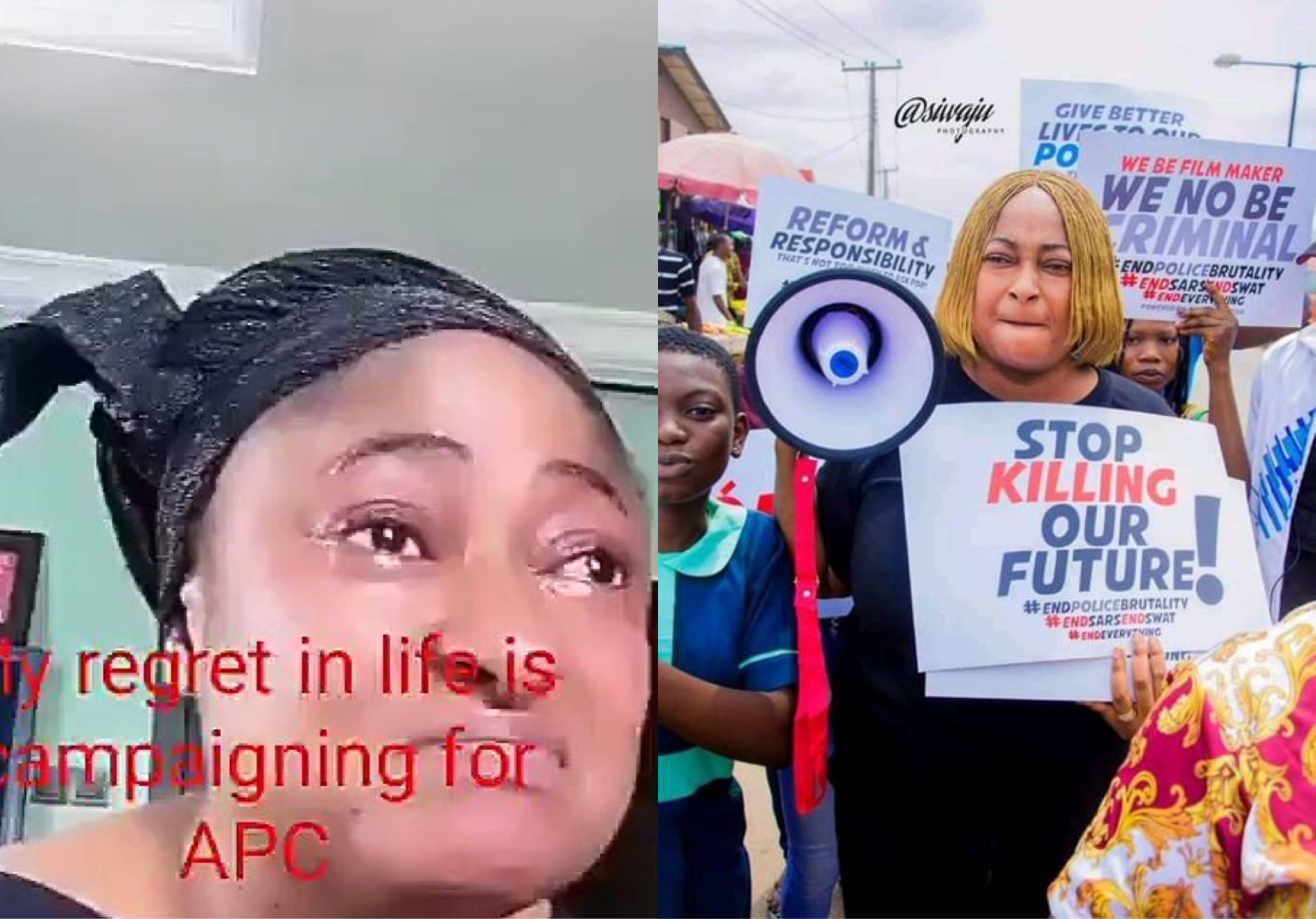 Ronke Oshodi Oke Cries Uncontrollably As She Regrets Campaigning For Buhari