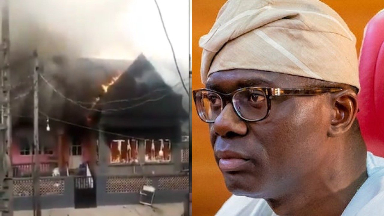 Youths Burn Down Gov Sanwo-Olu’s Mother’s House In Lagos (VIDEO)
