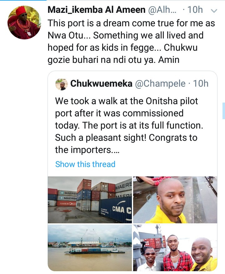 Nigerians rejoice as Onitsha sea port becomes functional after decades (photos/video)