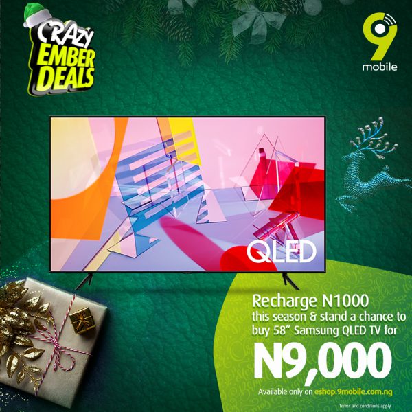Get up to 99% off your dream devices, electronics this Christmas with 9mobile Crazy Ember Deals