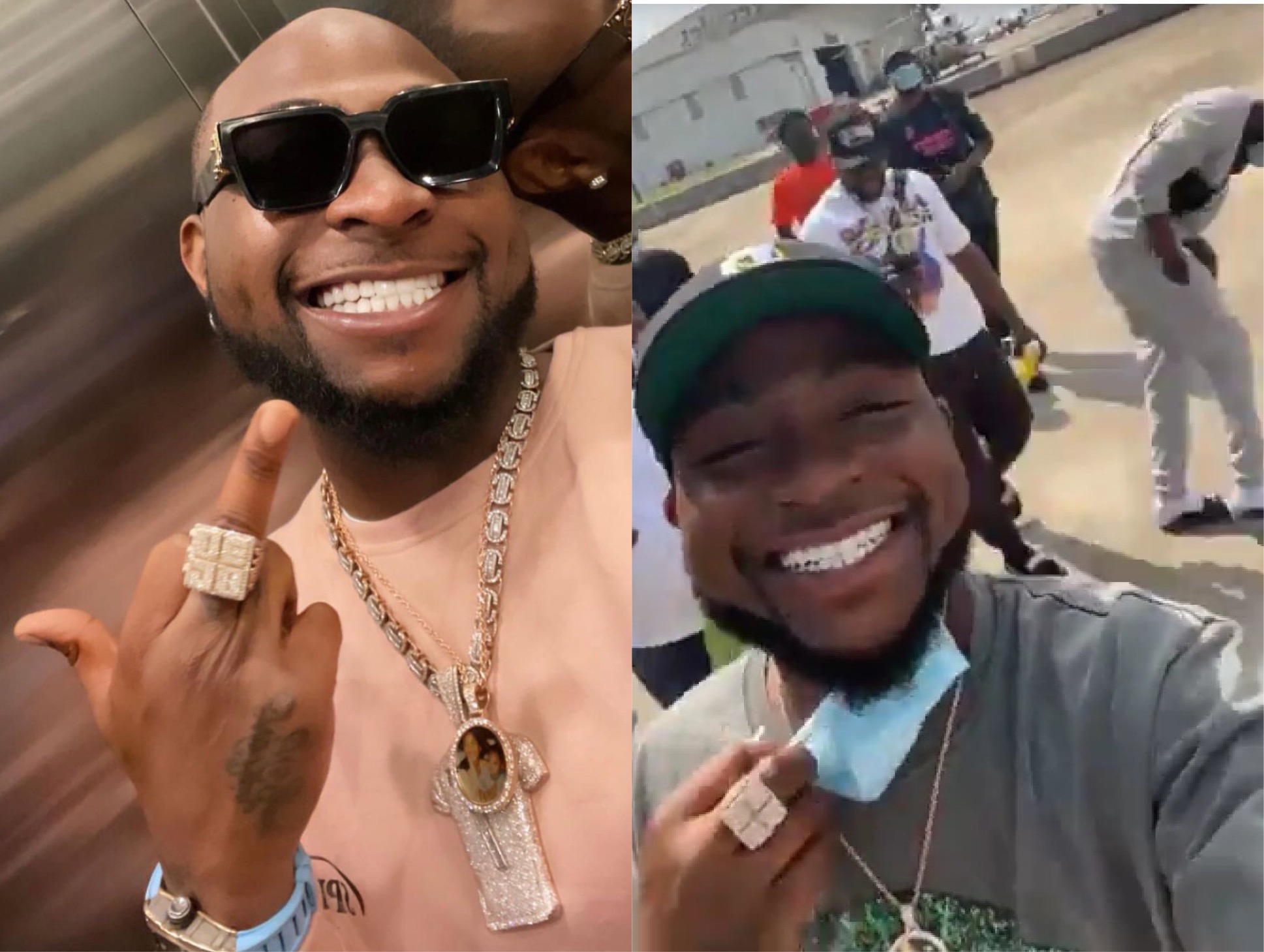Singer Davido’s Crew Hypes His New Set Of Teeth; Throw Shade At Wizkid (Video)